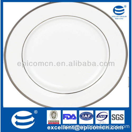 silver rim decorative 42pcs stock household crockery porcelain dinner set